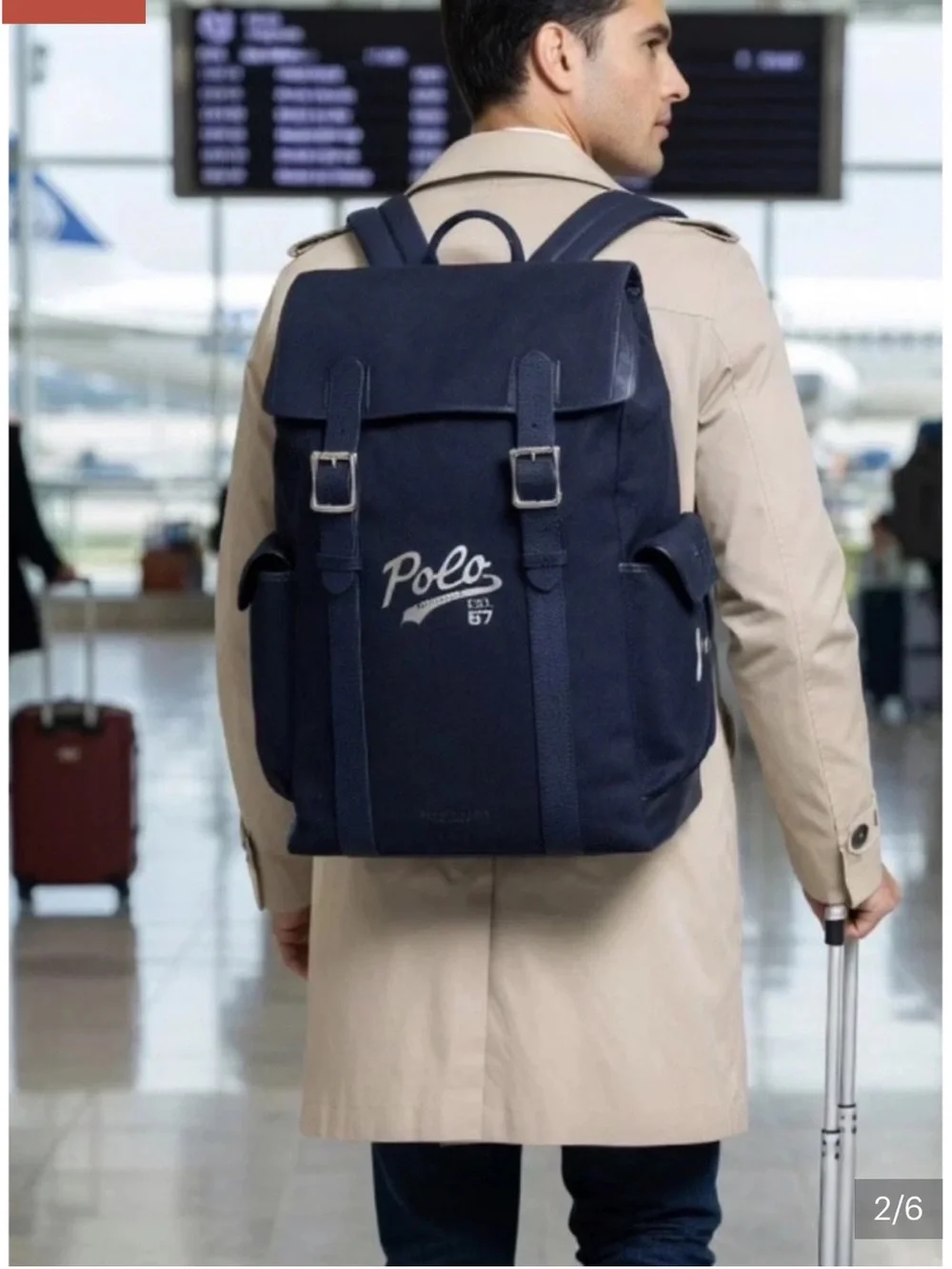 Polo by Ralph Lauren Navy Canvas Backpack with Polo 67 Logo